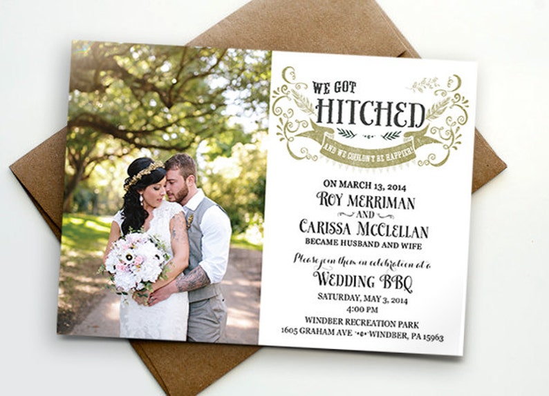 Post Wedding Reception Invitation We Got Hitched Etsy