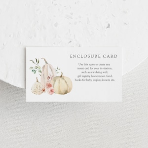 "Einschluss Kartenvorlage, "" Blush Pink Blumen"" und Kürbis Karte, Printable #AP14_EC"