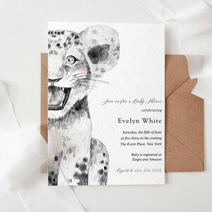 Jungle Animal Baby Shower invitation, Lion Cub, Printable Template, INSTANT DOWNLOAD