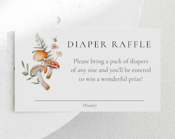 Enchanted Forest Baby Shower Diaper Raffle Card (Printable, Instant Download)