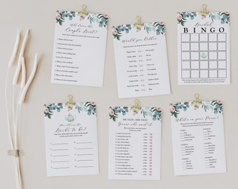 Bridal Shower Game Game Bundle, Time for Tea with the Bride to Be, 6 Editable Templates, Customize Name & Questions, INSTANT DOWNLOAD #AP19
