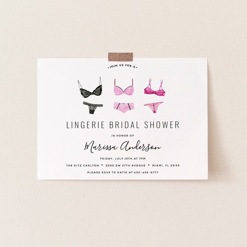 Lingerie Bridal Shower Invitation Printable Template INSTANT - Etsy