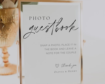 Photo Guestbook Sign Printable, Photo GuestBook Sign Template, Polaroid Wedding Sign, Leave A Photo, Snap It Shake it