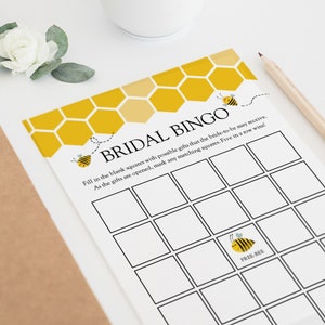 Bee babyshower bingospel Afdrukbare kaart, afdrukbare sjabloon, direct downloaden