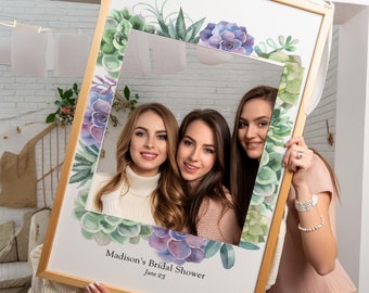 Succulent Bridal Shower Photo Prop Sign, Printable Template, Instant Download