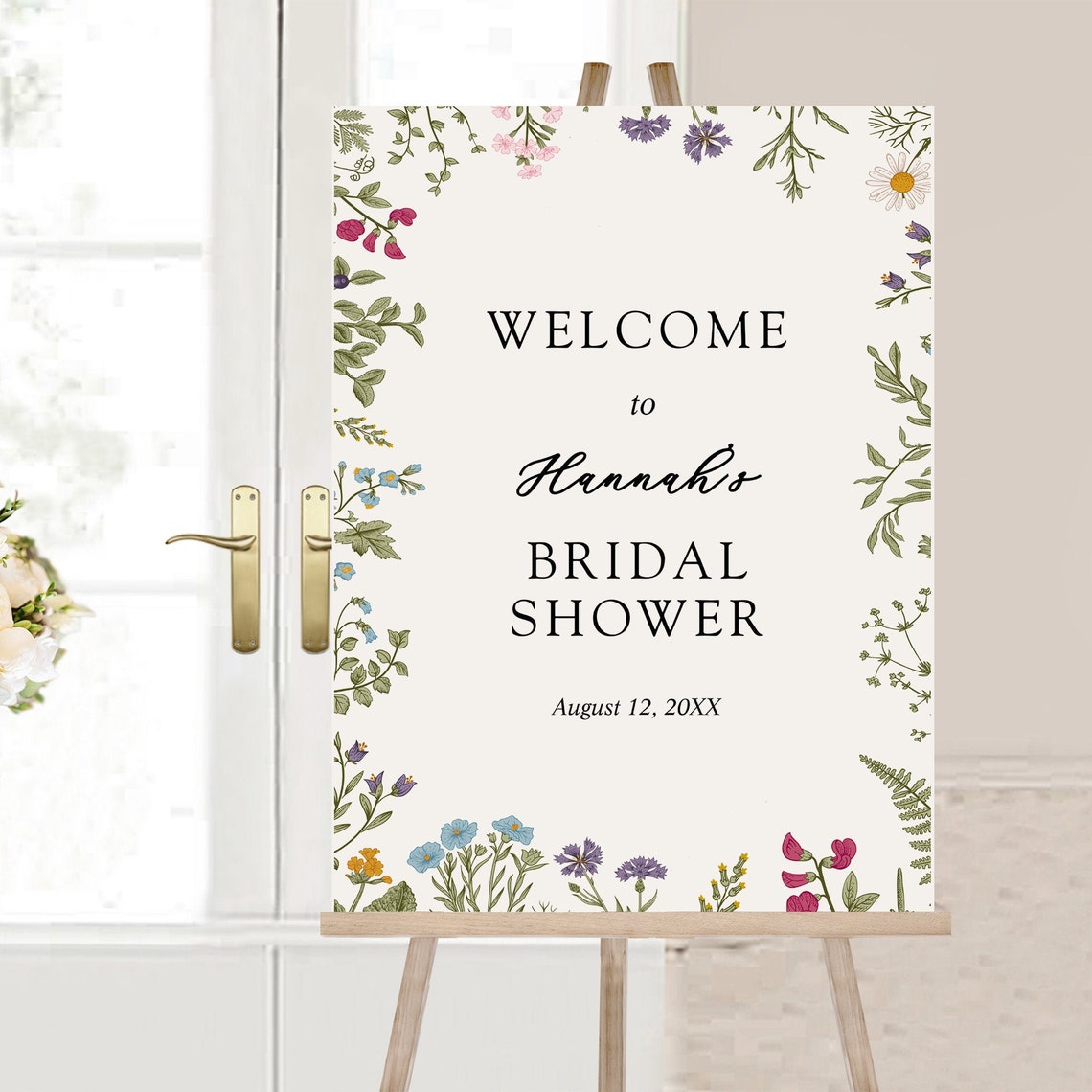 Wildflower Bridal Shower Sign Wedding Sign Printable Etsy