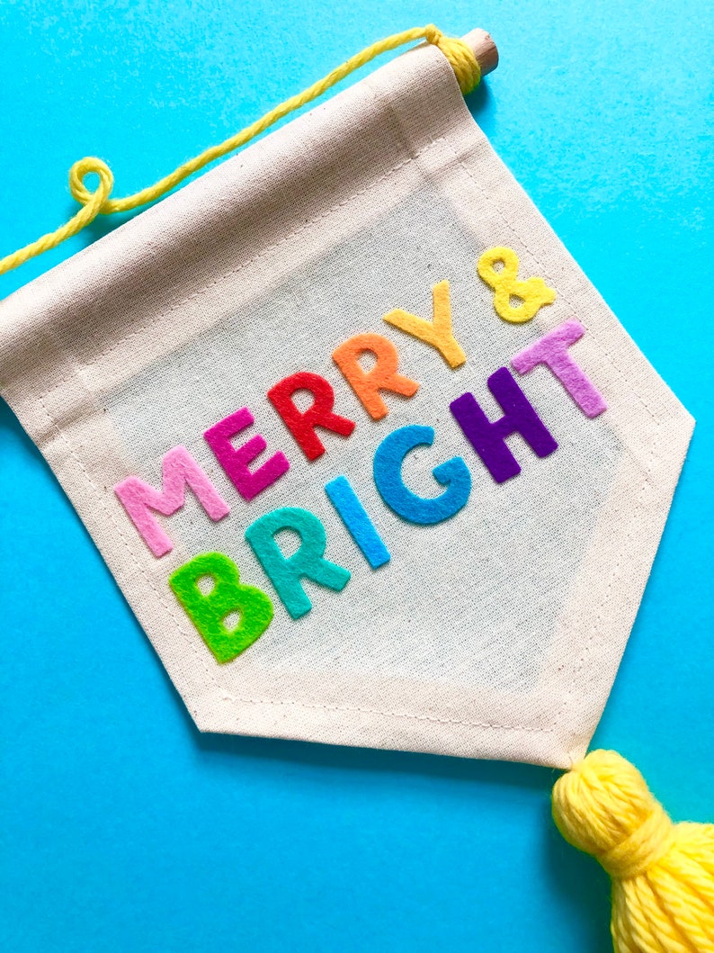 Merry and bright banner / Personalised Christmas sign / image 3