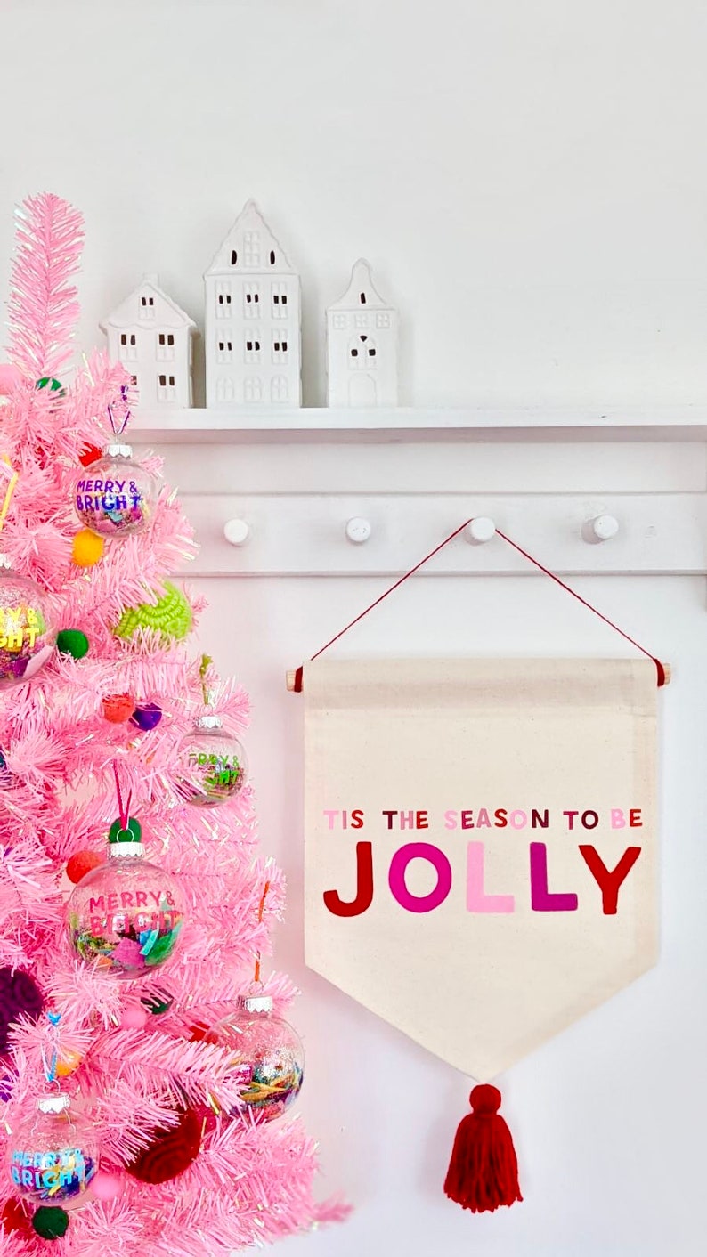 Tis the season to be jolly banner / Personalised Christmas image 1