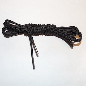 Black Boot Laces 3mm Paracord *Guaranteed for Life* Steel Tip Shoelaces