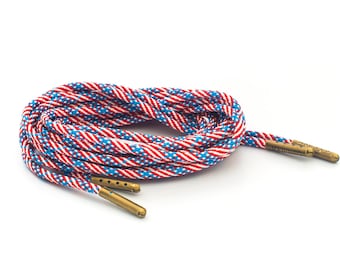 Cordones para botas con bandera estadounidense, paracord 550, con punta de acero *garantizados de por vida*