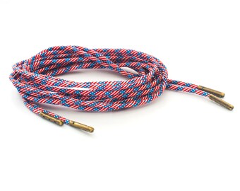 Cordones para botas con bandera estadounidense de 3 mm de paracord *Garantizados de por vida* Cordones con punta de acero