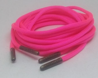 Cordones para botas color rosa neón 550 Paracord *Garantía de por vida* Cordones con punta de acero