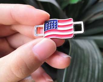 American Flag Lace Keepers (1 pair)