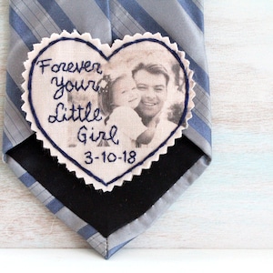 Custom Photo Tie Patch Label. Father of the Bride gift. Personalized Tie Patch. Picture Patch. Tie Patch. Wedding Tie Patch. Necktie. image 1