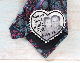 Wedding Tie Patch. Father of the Bride Gift. Custom Portrait. Personalized Wedding. Father of the Bride. Gift for Dad. Tie Patch. Dad Tie.