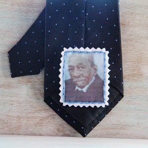 Personalized Photo Tie Patch, Embroidered Father of the Bride Gift