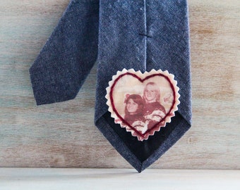 Memorial Patch. Father of the Bride gift. Gifts. Father of the Bride. Groom Gift. Picture Patch. Tie Patch. Custom Tie Photo.