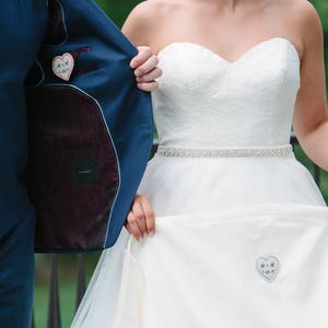Patch bordado personalizado para gravata de casamento: Presente para Sr. e Sra.