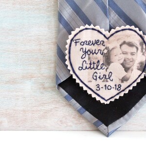 Custom Photo Tie Patch Label. Father of the Bride gift. Personalized Tie Patch. Picture Patch. Tie Patch. Wedding Tie Patch. Necktie. image 3