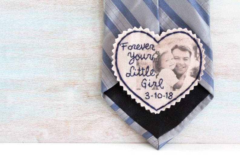 Custom Photo Tie Patch Label. Father of the Bride gift. Personalized Tie Patch. Picture Patch. Tie Patch. Wedding Tie Patch. Necktie. image 3