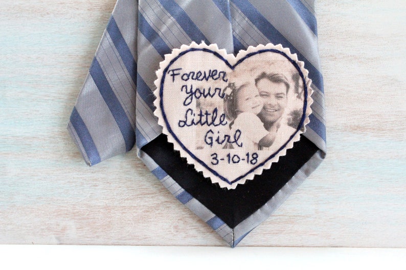 Custom Photo Tie Patch Label. Father of the Bride gift. Personalized Tie Patch. Picture Patch. Tie Patch. Wedding Tie Patch. Necktie. image 2