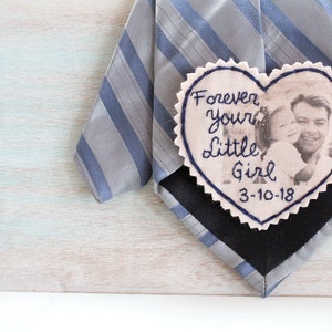 Custom Photo Tie Patch Label. Father of the Bride gift. Personalized Tie Patch. Picture Patch. Tie Patch. Wedding Tie Patch. Necktie. image 7