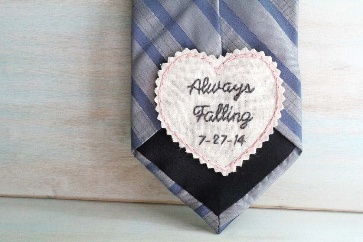 Anniversary Gift. Hand Embroidered Tie Patch. Gift for Him. Etsy