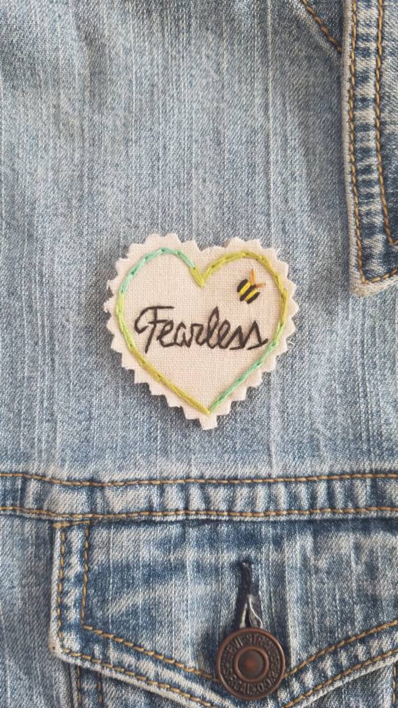 Hand Stitched Patch. Jacket Patch. Hat Patches. Patches. Be Brave. Back Patch. Sew on Patch. Stay on the Sunny Side. Embroidered Patch. image 1