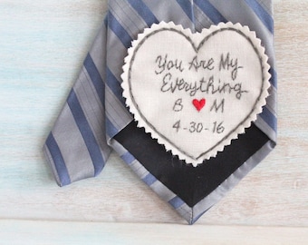 手刺繍のネクタイパッチ、新郎への贈り物、結婚式の記念品