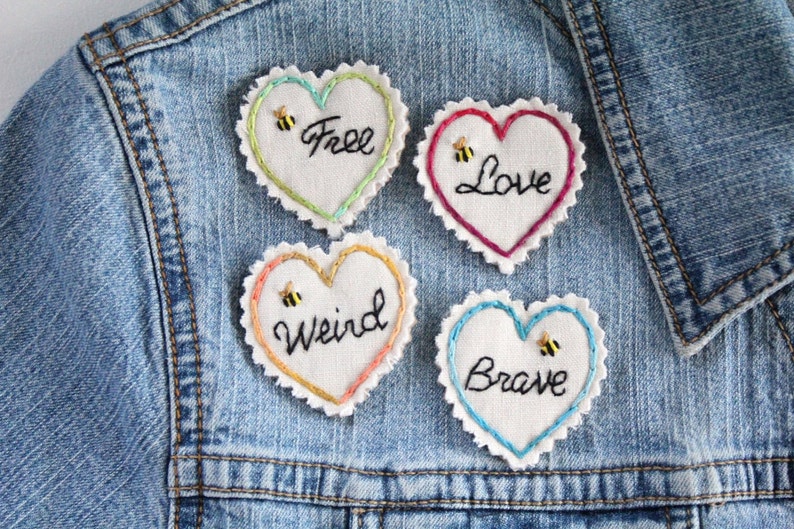 Hand Stitched Patch. Jacket Patch. Patch. Patches. Back Patch. Sew on Patch. Embroidered Patch. Strong. Be Strong. image 4