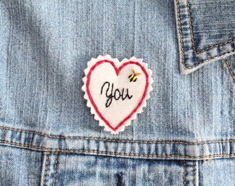 Hand Stitched Patch. Jacket Patch. Patch. Patches. Back Patch. Sew on Patch. Embroidered Patch. You. Be You. Bee You.
