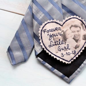 Custom Photo Tie Patch Label. Father of the Bride gift. Personalized Tie Patch. Picture Patch. Tie Patch. Wedding Tie Patch. Necktie. image 8