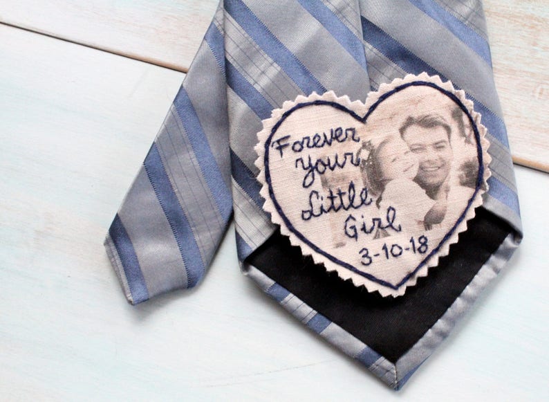 Custom Photo Tie Patch Label. Father of the Bride gift. Personalized Tie Patch. Picture Patch. Tie Patch. Wedding Tie Patch. Necktie. image 8