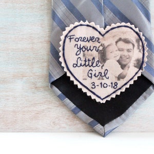 Custom Photo Tie Patch Label. Father of the Bride gift. Personalized Tie Patch. Picture Patch. Tie Patch. Wedding Tie Patch. Necktie. image 6