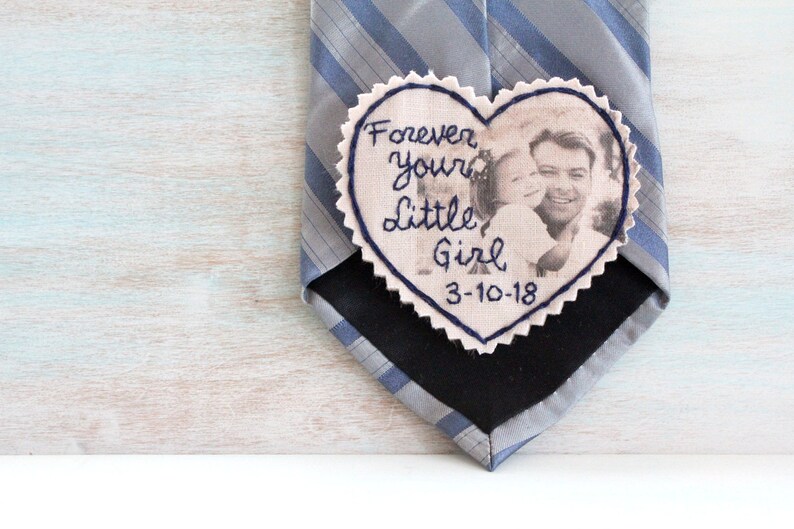 Custom Photo Tie Patch Label. Father of the Bride gift. Personalized Tie Patch. Picture Patch. Tie Patch. Wedding Tie Patch. Necktie. image 6