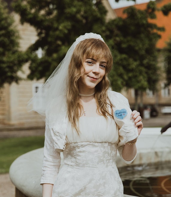 Something Blue Bridal Patch | Hand Embroidered Wedding Dress Label