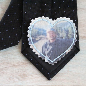 Father of the Bride Gift. Custom Portrait. Picture Patch. Photo Tie Patch. Dress Label Wedding. Groom Gift form Bride. Tie Patch. Necktie.