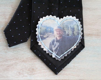 Father of the Bride Gift. Custom Portrait. Picture Patch. Photo Tie Patch. Dress Label Wedding. Groom Gift form Bride. Tie Patch. Necktie.