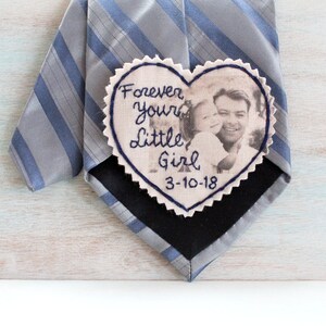 Custom Photo Tie Patch Label. Father of the Bride gift. Personalized Tie Patch. Picture Patch. Tie Patch. Wedding Tie Patch. Necktie. image 5