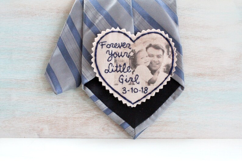 Custom Photo Tie Patch Label. Father of the Bride gift. Personalized Tie Patch. Picture Patch. Tie Patch. Wedding Tie Patch. Necktie. image 5