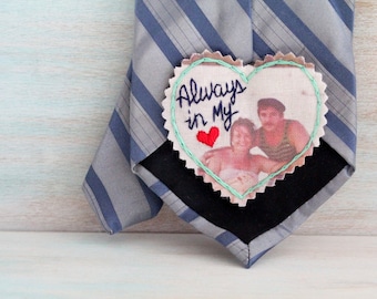 Personalized Photo Tie Patch - Father of the Bride Memorial Gift