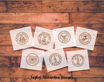 Military Themed Stencil | Army - Marine - Air Force - Navy - Coast Guard - National Guard - Reserves | Reusable Stencil
