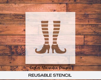 Witch's Legs Stencil | Halloween Spooky Witch Stencil | Reusable Stencil