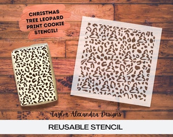 Christmas Leopard Print Cookie Stencil  | Christmas Stencil | Holiday Stencil | Cookie Stencil | Reusable Stencil