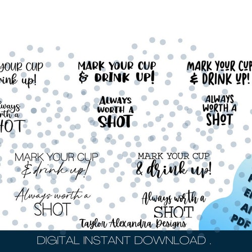 Mark your cup and drink up svg design etsy