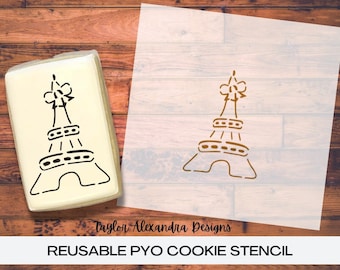 Eiffel Tower Paris PYO Cookie Stencil | Food Safe Stencil | Stencil Genie | Paint Your Own | Birthday Party | Reusable Stencil