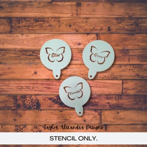 Butterfly Personalized Coffee Stencil | Reusable Stencil