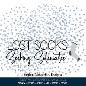 Verlorene Socken Suchen Solemates Digital Download | SVG Cricut, Silhouette | SVG, Pdf, Png, Eps, Ai, Dxf Dateien