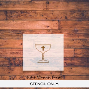 Chalice Cross Cookie Stencil | Food Safe Stencil | Communion Stencil | Reusable Stencil