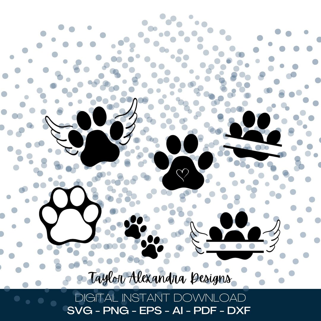 Paw Print Designs Digital Download | Dog, Pet, Puppy Pawprints | SVG ...